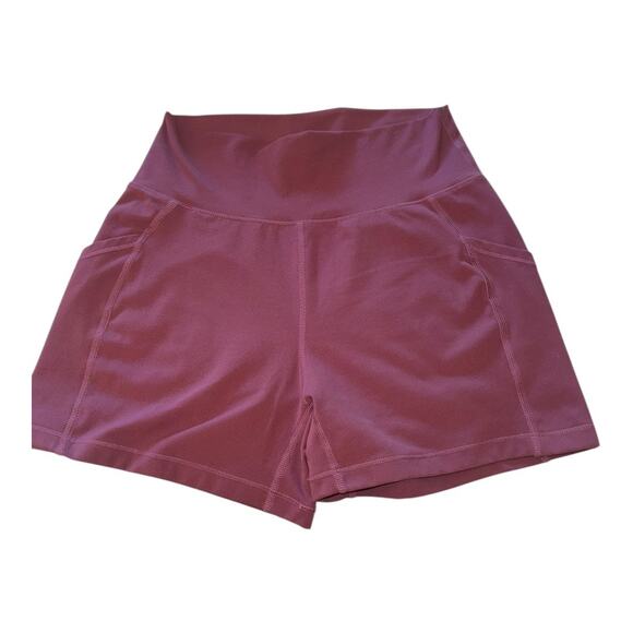 Alphalete womens small Surface Pocket Shorts Violet high waisted activewear - Picture 7 of 8